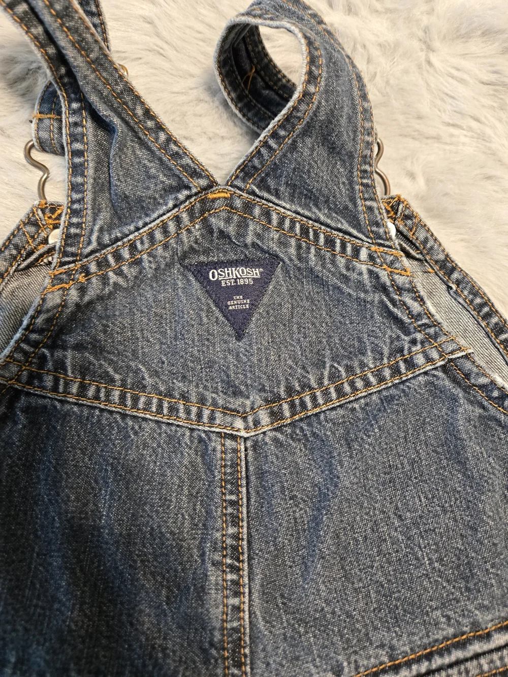 Vintage OshKosh B'gosh Vestbak Denim Baby Overalls 18 Months Snap Bottom 90s